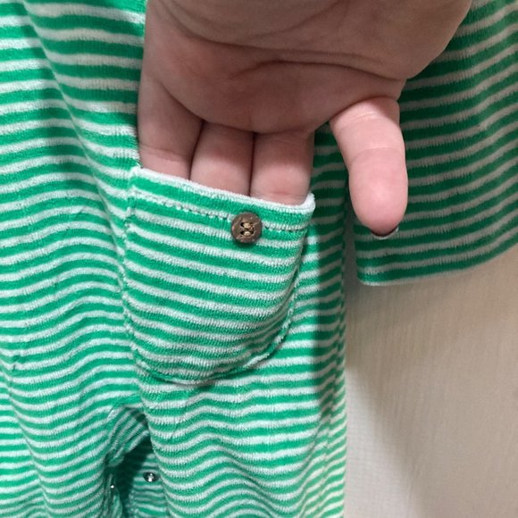 Mudpie Christmas striped green red truck pajamas 0-6 months - Picture 8 of 11